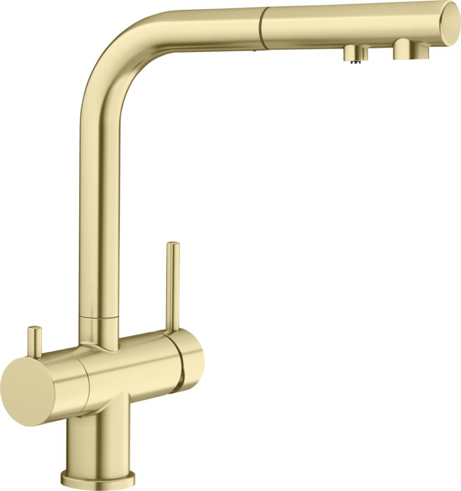 BLANCO FONTAS-S II Miscelatore Cucina a Tre Vie con Doccetta Estraibile - Oro Satinato