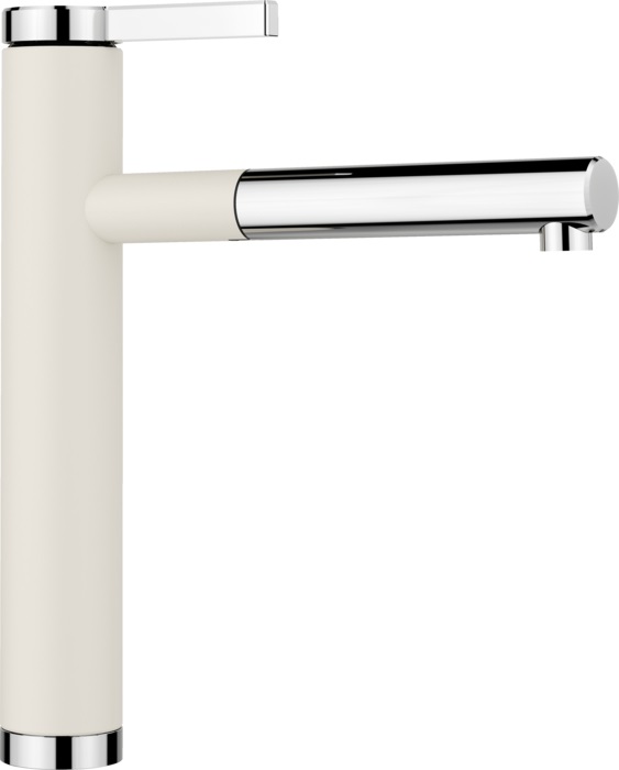 Blanco Miscelatore Monocomando LINEE-S con Doccetta Estraibile Soft White/Cromato - Cod. 1526957