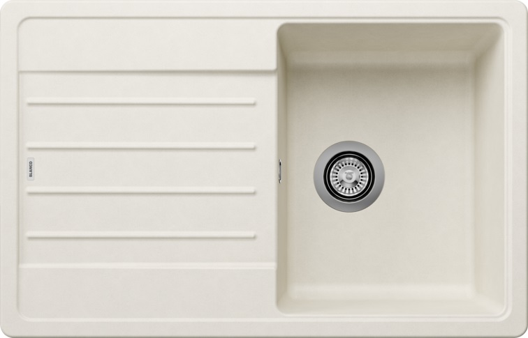 Blanco LEGRA 45 S Lavello Sopratop 1 Vasca con Gocciolatoio Reversibile 78x50 cm Soft White in Silgranit