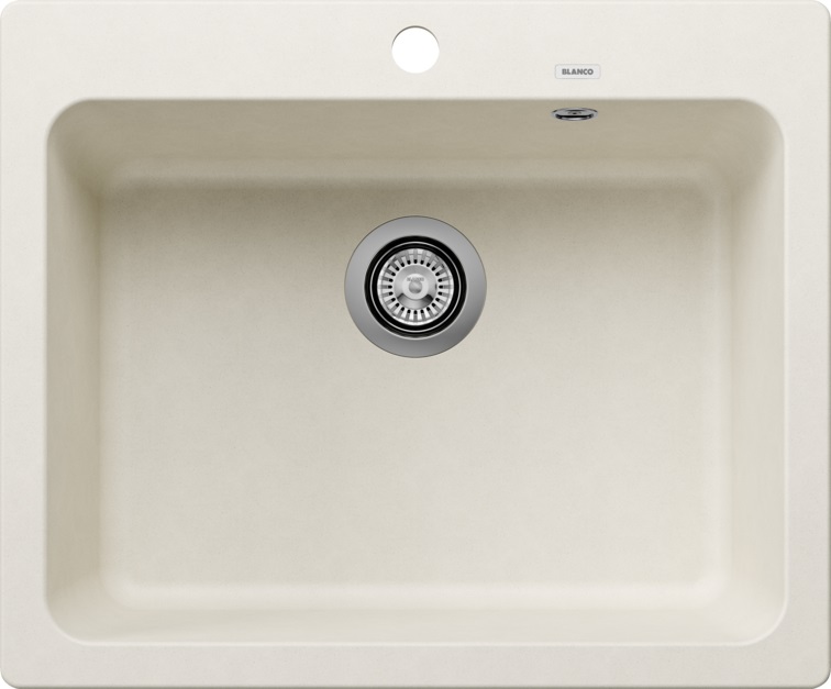Blanco NAYA 6 Lavello 1 Vasca Soft White in Silgranit - 61.5x51 cm con Piletta e Sifone