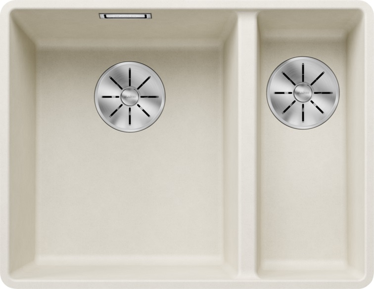 BLANCO SUBLINE 340/160-F Lavello Filotop 1 Vasca e 1/2 in Silgranit Soft White 55.2x42.7 cm