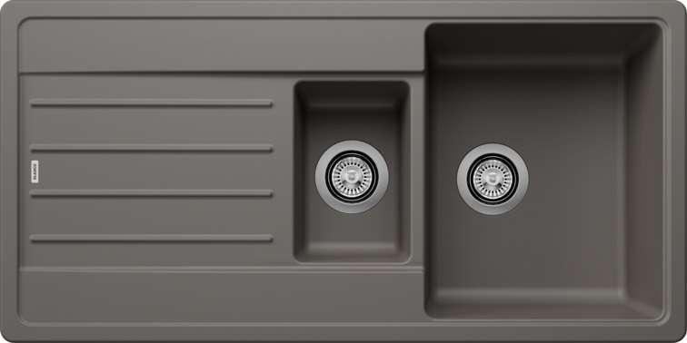 Blanco LEGRA 6 S Lavello Sopratop 100x50 cm in Silgranit Grigio Vulcano - 1 Vasca Vaschetta con Gocciolatoio Reversibile