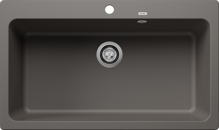 Blanco NAYA XL 9 Lavello Sopratop 1 Vasca 86x51 cm Grigio Vulcano in Silgranit