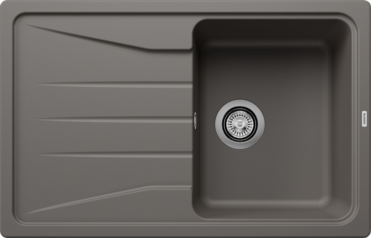 Blanco SONA 45 S Lavello Sopratop 1 Vasca 78x50 cm con Gocciolatoio Reversibile in Silgranit Grigio Vulcano