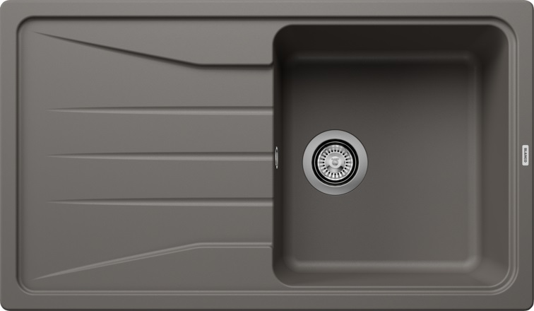 Blanco SONA 5 S Lavello 1 Vasca Sopratop 86x50 cm con Gocciolatoio Reversibile in Silgranit Grigio Vulcano