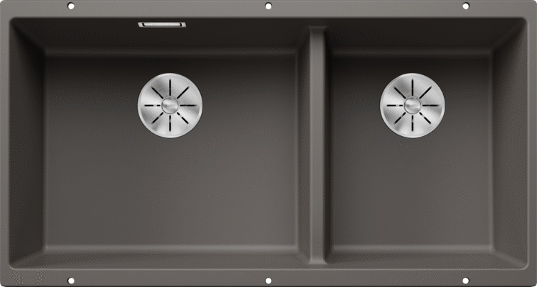 Blanco SUBLINE 480/320-U Lavello Sottotop 2 Vasche in Silgranit Grigio Vulcano 85.5x46 cm