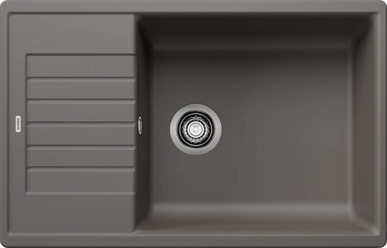 Blanco ZIA XL 6 S Compact Lavello Sopratop 1 Vasca 78x50 cm con Gocciolatoio Reversibile in Silgranit Grigio Vulcano