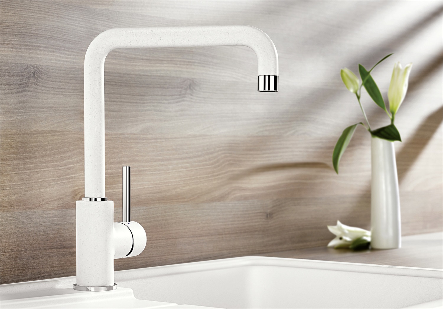 BLANCO MILI Miscelatore Monocomando Soft White 1527461 - Canna Alta Girevole 360°