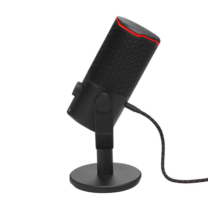 JBL Quantum Stream Studio - Microfono a Condensatore USB Professionale Nero con Capsula Tripla, 4 Pattern Polari e VU Meter RGB