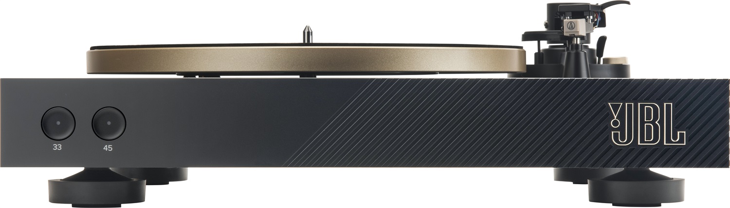 JBL Spinner BT - Giradischi Bluetooth con AptX-HD, Portatestina Rimovibile, Piatto in Alluminio, Trasmissione a Cinghia, Cartuccia Preinstallata, Nero e Oro