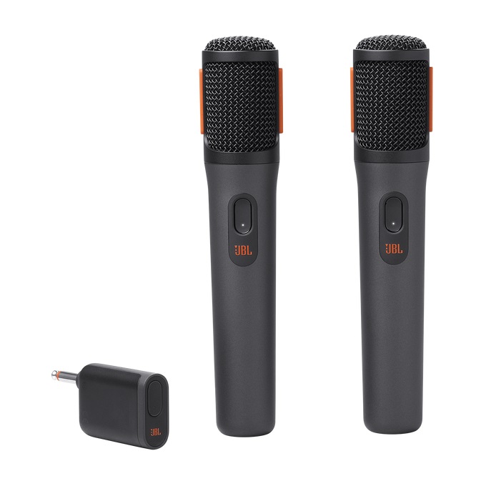JBL PartyBox Nero - Set Microfoni Wireless con 2 Microfoni Ricaricabili USB-C