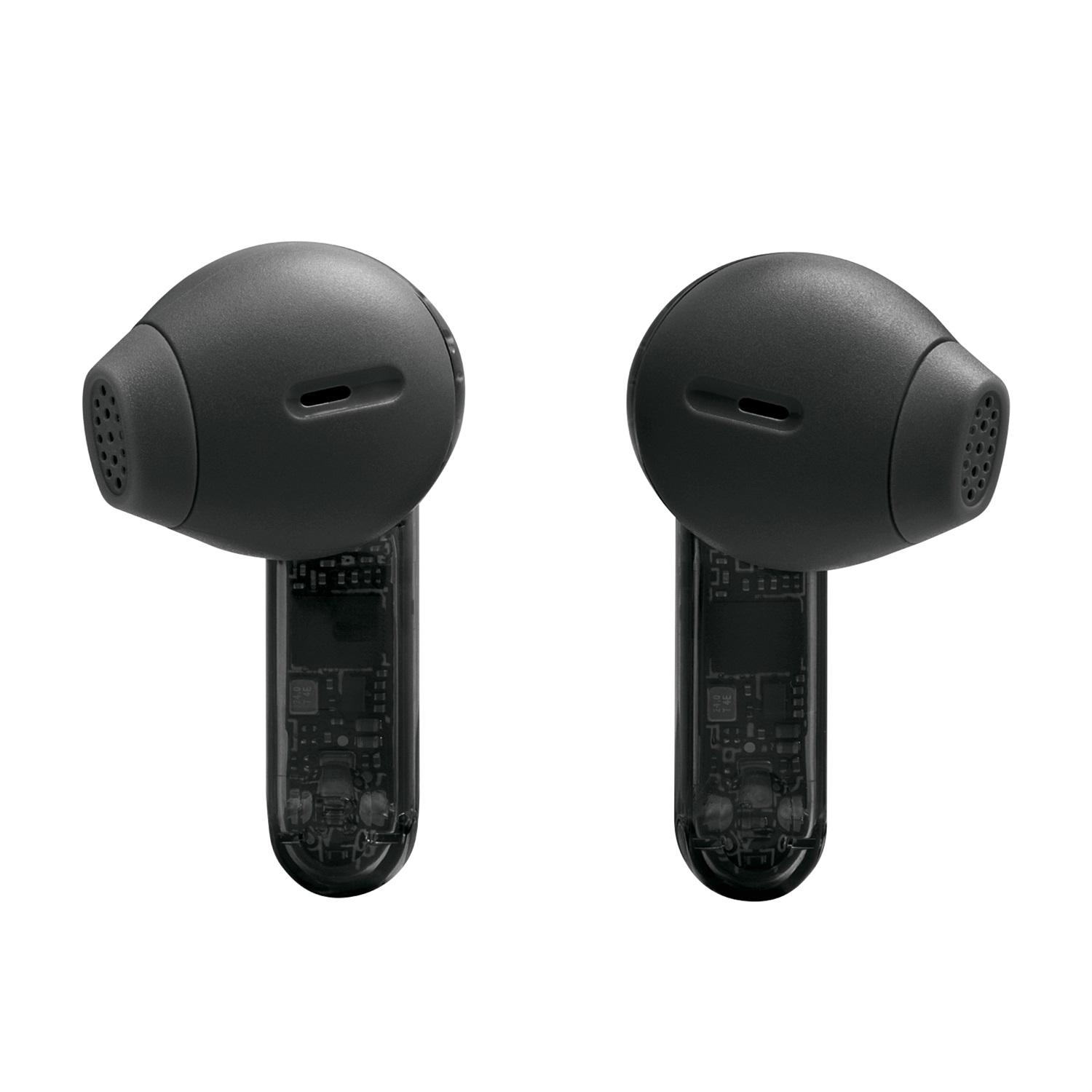 JBL Tune Flex 2 Ghost Edition Auricolari True Wireless Stereo (TWS) con Cancellazione del Rumore, 48 Ore di Autonomia, Resistenti ad Acqua e Polvere IP54, Design Aperto a Stick, Nero e Trasparente