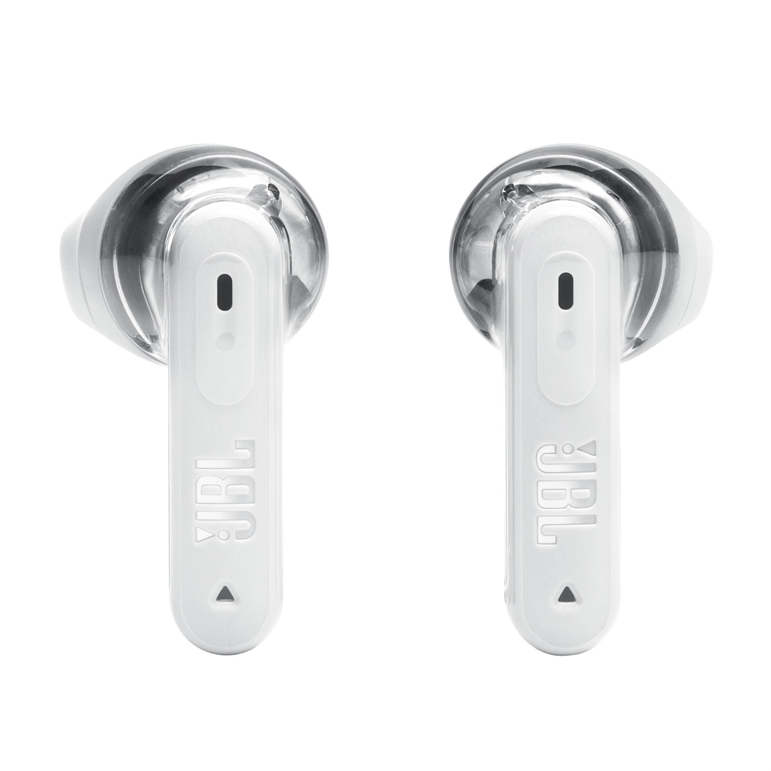 JBL Tune Flex 2 Ghost Edition Auricolari True Wireless Stereo (TWS) con Cancellazione del Rumore, 48 Ore di Autonomia, Resistenza IP54, Design Aperto a Stick - Bianco
