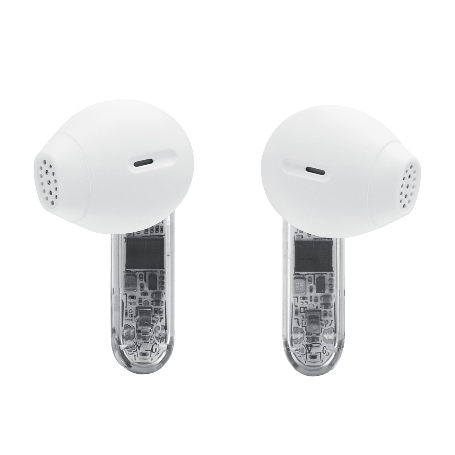 JBL Tune Flex 2 Ghost Edition Auricolari True Wireless Stereo (TWS) con Cancellazione del Rumore, 48 Ore di Autonomia, Resistenza IP54, Design Aperto a Stick - Bianco