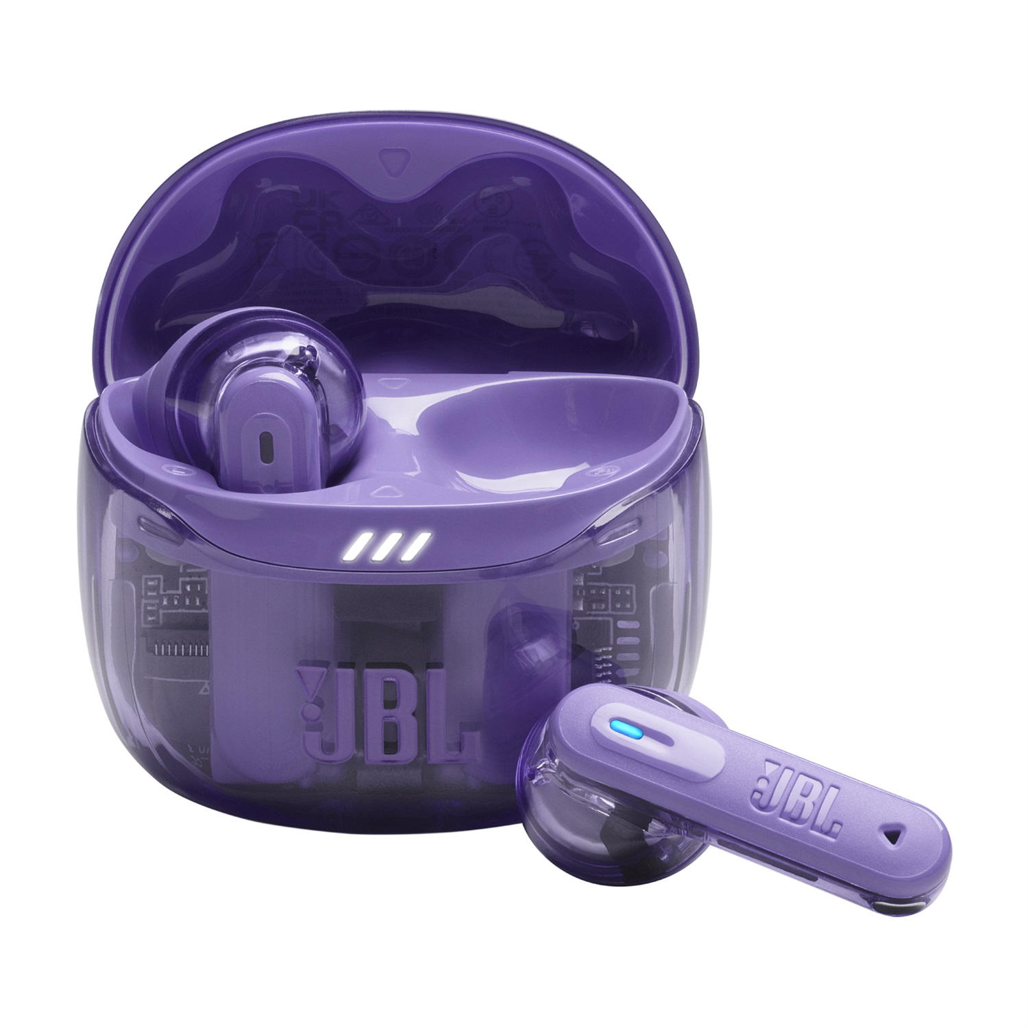 JBL Tune Flex 2 Ghost - Auricolari Bluetooth True Wireless con Cancellazione del Rumore, 48 Ore di Autonomia, Design Aperto a Stick, Resistenza IP54