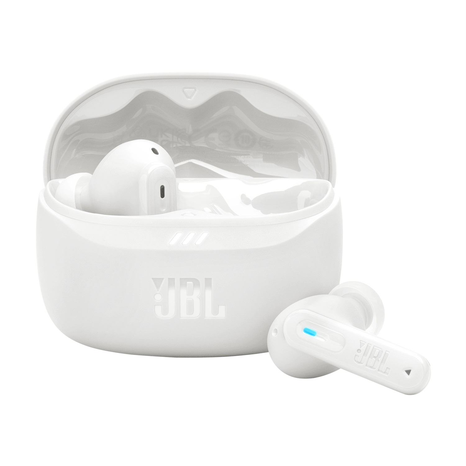 JBL Tune Beam 2 Auricolari True Wireless Bluetooth In-ear con Cancellazione del Rumore, 48 Ore di Autonomia, Resistenti ad Acqua e Polvere IP54, Design Chiuso a Stick - Bianco