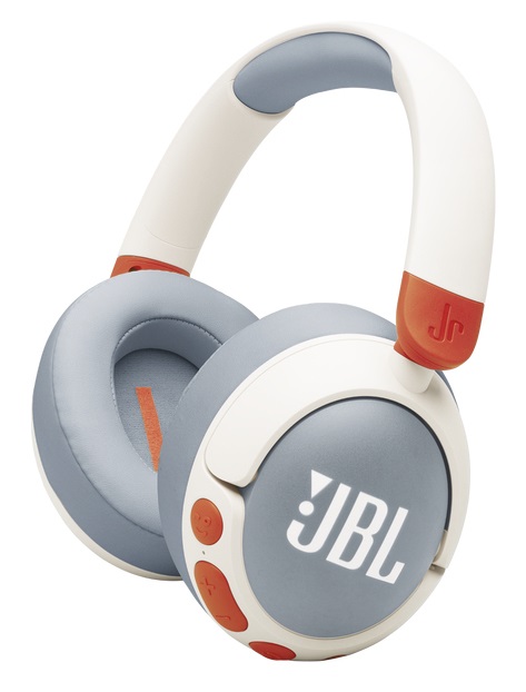 JBL Junior 470NC Cuffie Over-Ear Bluetooth Wireless per Bambini con Cancellazione Attiva del Rumore, Microfono Integrato, 50 Ore di Autonomia, Safe Sound, Bianco