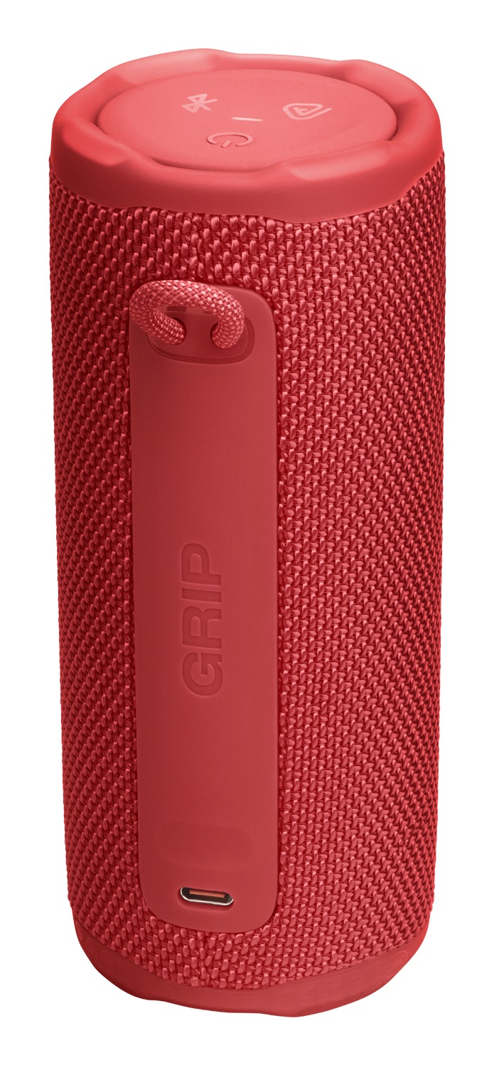 JBL Grip Speaker Bluetooth Compatto Rosso 16 W - Resistente ad Acqua e Polvere, 14 Ore di Autonomia, Luce Ambientale