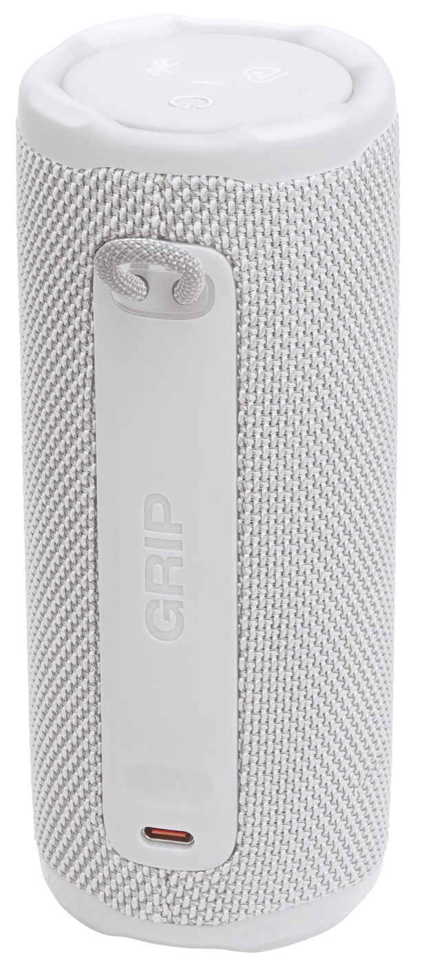 JBL Grip - Speaker Bluetooth Compatto 16W, Impermeabile IP68, 14 Ore di Autonomia, Luce Ambientale, Bianco
