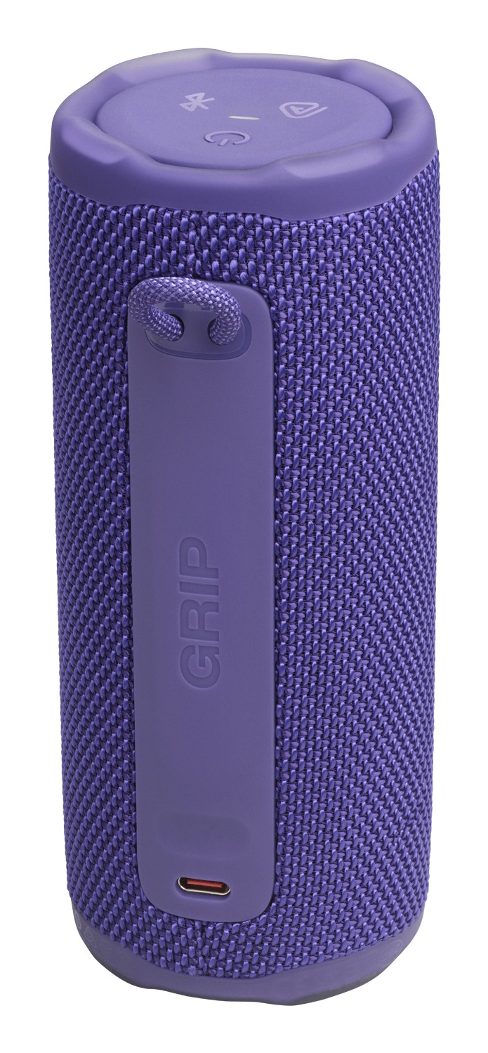 JBL Grip Altoparlante Bluetooth Compatto 16W IP68 Resistente ad Acqua e Polvere con Luce Ambientale e 14 Ore di Autonomia - Viola