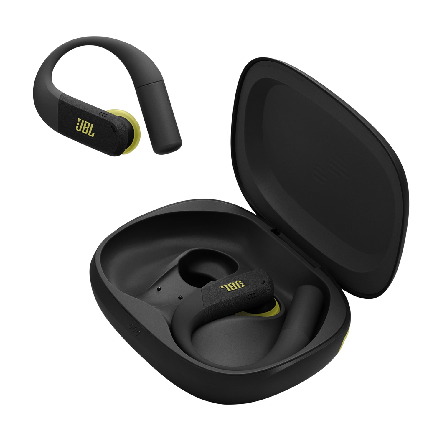 JBL Endurance Peak 4 Auricolari Sportivi True Wireless In-Ear con Cancellazione del Rumore, Bluetooth 5.3, Autonomia di 48 Ore, Resistenza IP68, Suono Pure Bass, Nero/Giallo