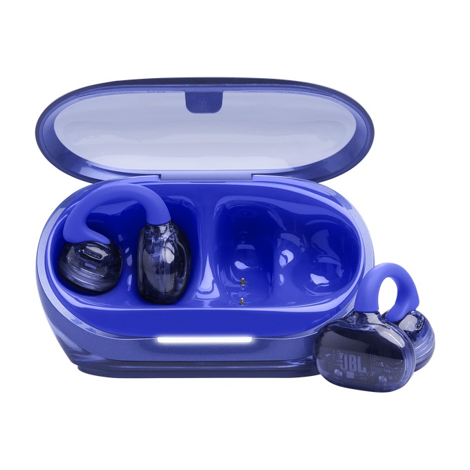 JBL Soundgear Clips - Auricolari Bluetooth TWS Open-ear con Riduzione del Rumore, Colore Blu