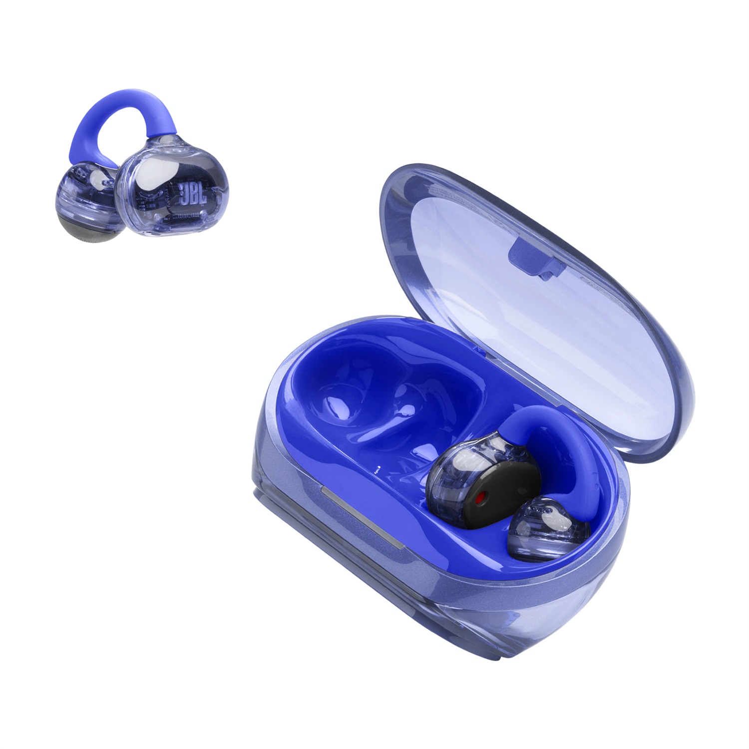 JBL Soundgear Clips - Auricolari Bluetooth TWS Open-ear con Riduzione del Rumore, Colore Blu