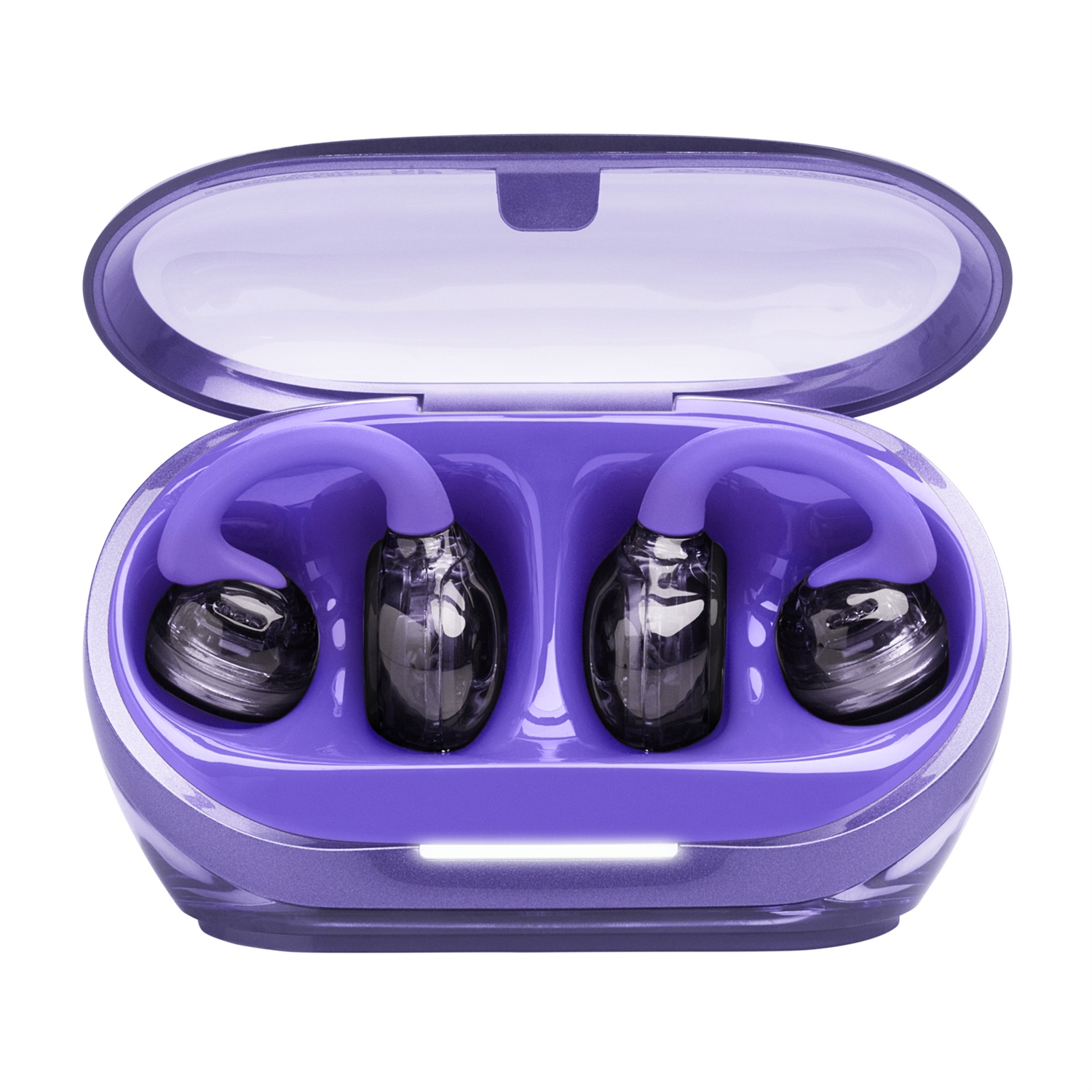 JBL Soundgear Clips - Cuffie Open-Ear True Wireless con 32 Ore di Autonomia, 4 Microfoni Beamforming e Resistenza IP54, Ghost Purple