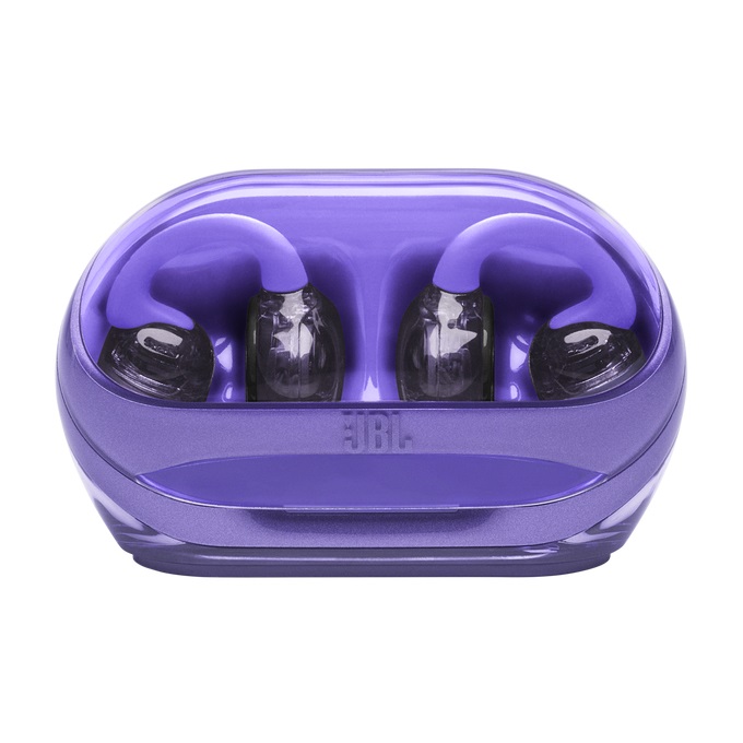 JBL Soundgear Clips - Cuffie Open-Ear True Wireless con 32 Ore di Autonomia, 4 Microfoni Beamforming e Resistenza IP54, Ghost Purple