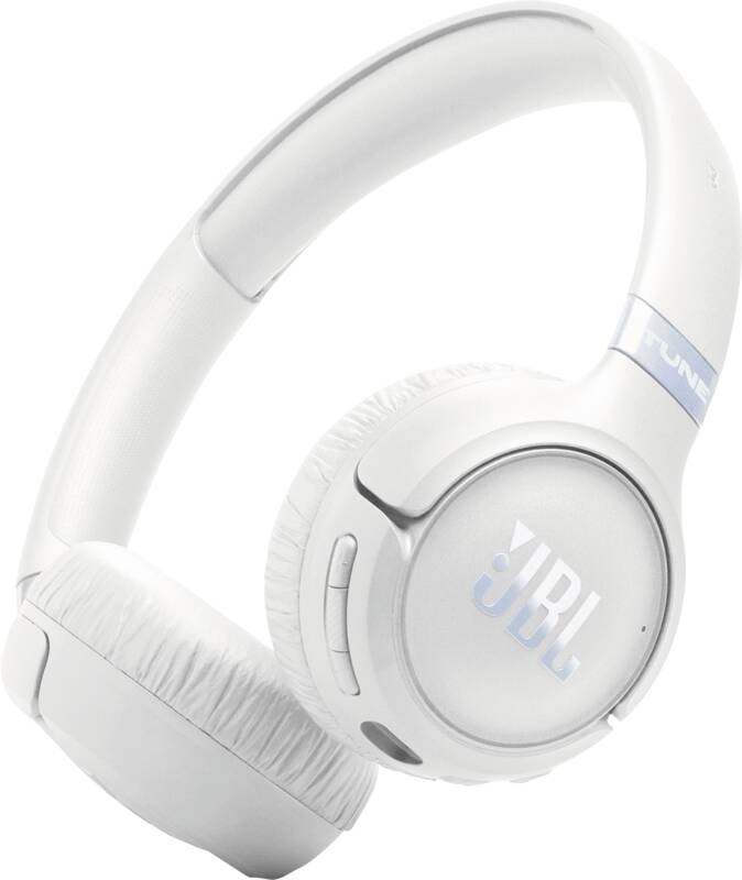 JBL Tune 680 NC Cuffie On-Ear Bluetooth Wireless con Cancellazione Adattiva del Rumore, Smart Ambient, JBL Pure Bass Sound, fino a 76 Ore di Autonomia, Google Fast Pair, Microsoft Swift Pair - Bianco