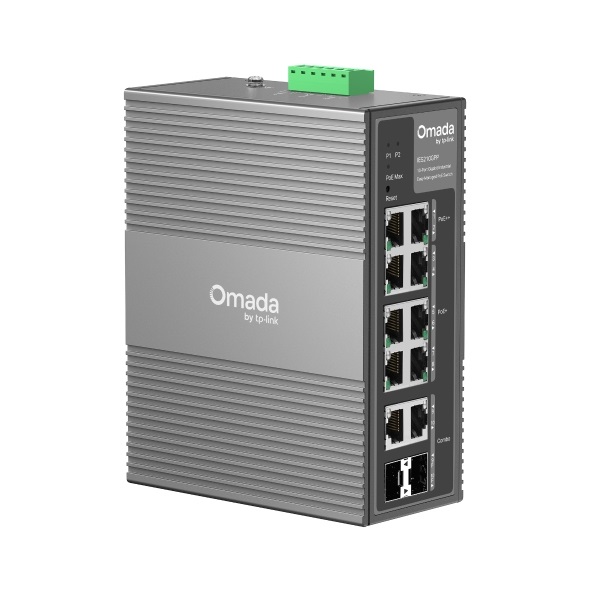 TP-Link Omada IES210GPP Switch di Rete Gestito Gigabit Ethernet (10/100/1000) con Supporto Power over Ethernet (PoE), 10 Porte, Installazione DIN Rail, Grigio
