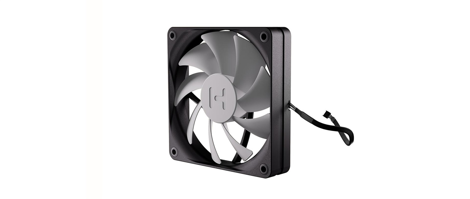 HYTE FA12 Ventilatore 120mm PWM - 1500 Giri/min, Flusso d'aria 72 pdc/min, Cuscinetto FDB, Nero e Grigio, Kit da 3