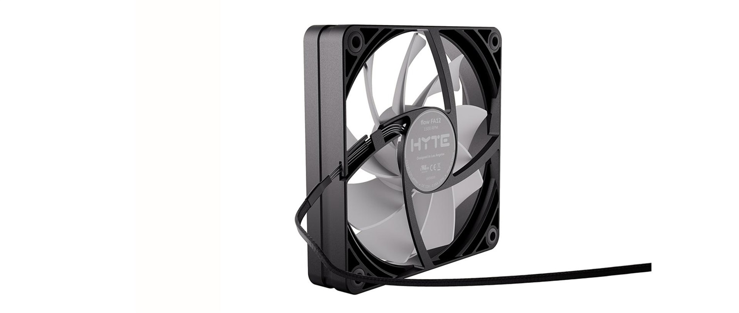 HYTE FA12 Ventilatore 120mm PWM - 1500 Giri/min, Flusso d'aria 72 pdc/min, Cuscinetto FDB, Nero e Grigio, Kit da 3