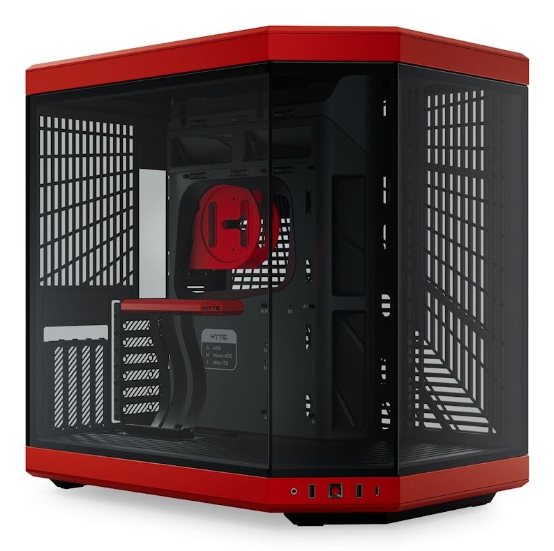 HYTE Y70 Midi Tower PC Case Nero/Rosso con Vetro Temperato e Supporto per Ventole 120/140 mm