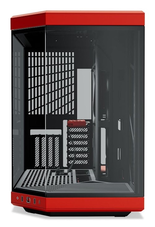 HYTE Y70 Midi Tower PC Case Nero/Rosso con Vetro Temperato e Supporto per Ventole 120/140 mm
