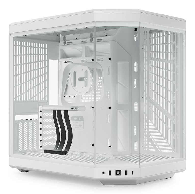HYTE Y70 Midi Tower Bianco - Case ATX con Doppio Pannello in Vetro Temperato e Supporto per Fino a 4 Slot GPU