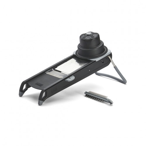 De Buyer Mandolina Swing Plus 2015.03 - Affettatrice Manuale in Acciaio Inox per Fette Lisce e Ondulate, Tagli Julienne da 4 o 10 mm, Taglio Waffle