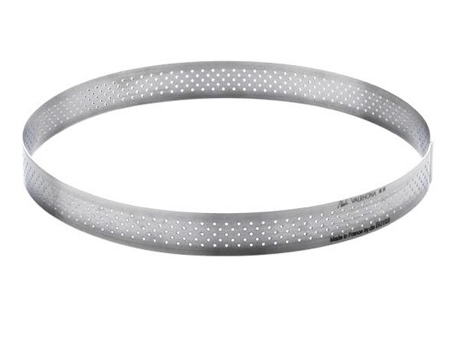 DE BUYER Stampo Tondo Forato in Acciaio Inox 24,5 cm - Anello per Torte e Crostate