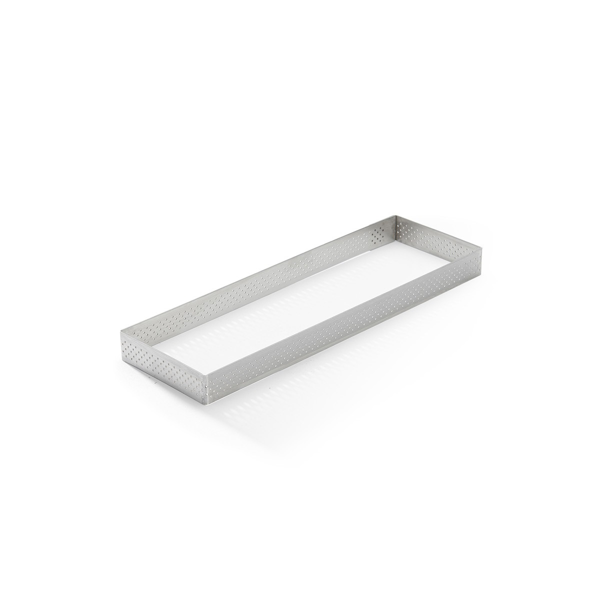 De Buyer Stampo Rettangolare Forato in Acciaio Inox 25 x 8 cm - Ideale per Crostate e Torte
