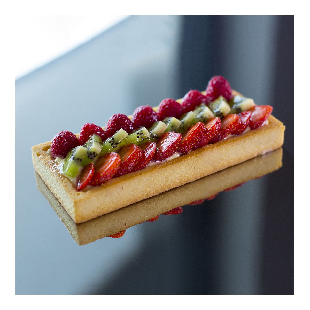 De Buyer Stampo Rettangolare Forato in Acciaio Inox 25 x 8 cm - Ideale per Crostate e Torte