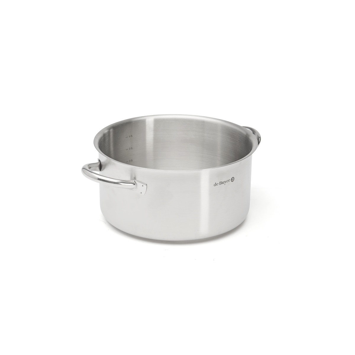De Buyer Casseruola Senza Coperchio Prim'Appety in Acciaio Inox, Diametro 24 cm, 2 Manici