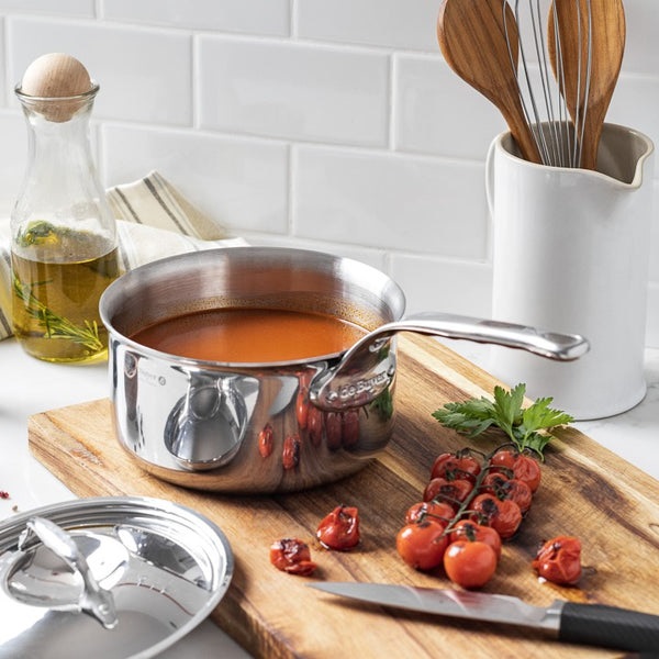 De Buyer Affinity Casseruola 18 cm in Acciaio Inox con Coperchio - Adatta a Induzione