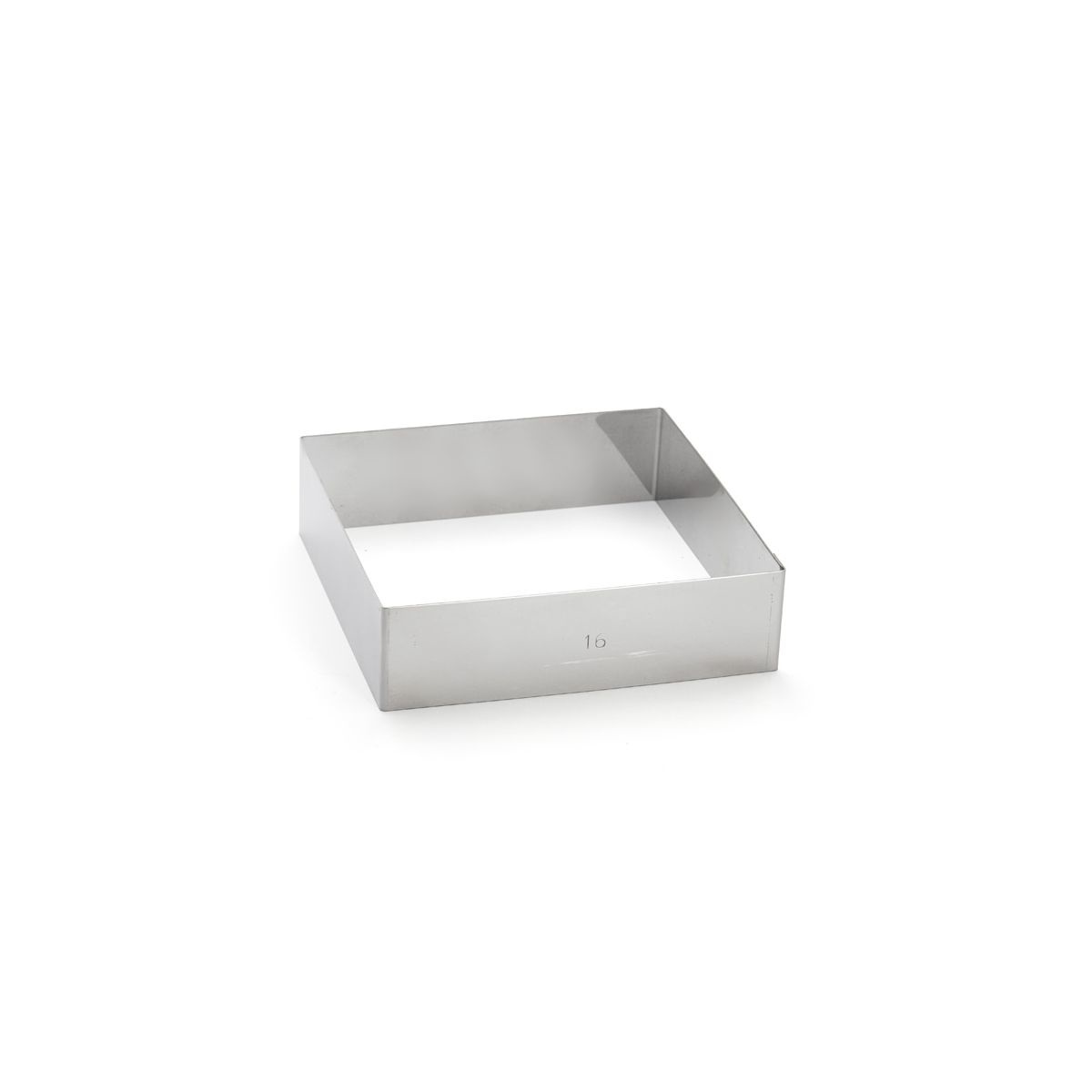 De Buyer Stampo Quadrato in Acciaio Inox 16x16x4.5 cm - Anello da Dessert