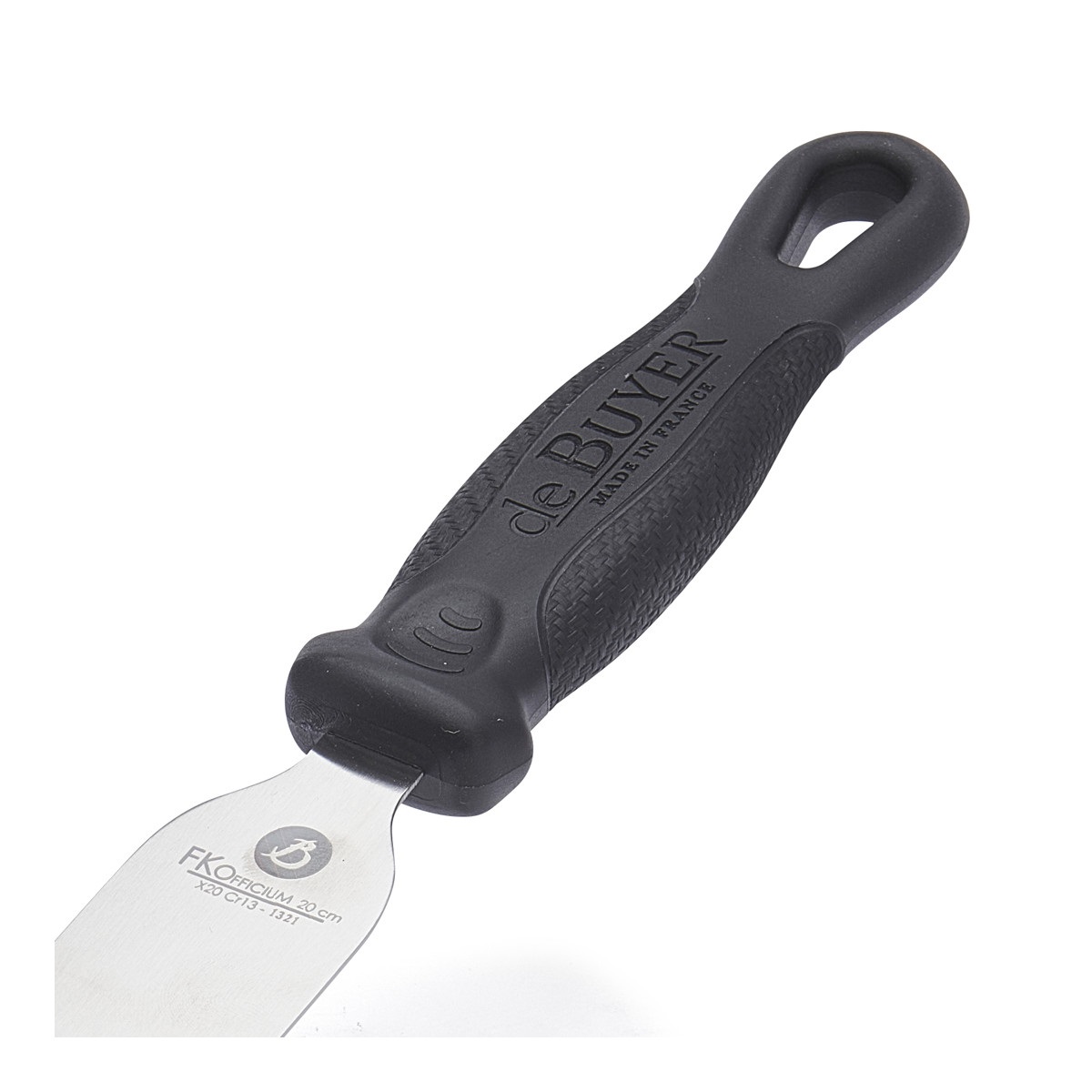 DE BUYER Spatola da cucina in Acciaio Inox con manico nero - 20 x 3,5 cm