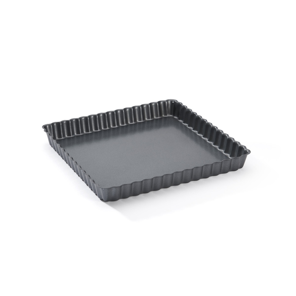 DE BUYER Stampo in Acciaio Inox Antiaderente per Torta Quadrata con Fondo Smontabile 23 cm - Grigio/Nero