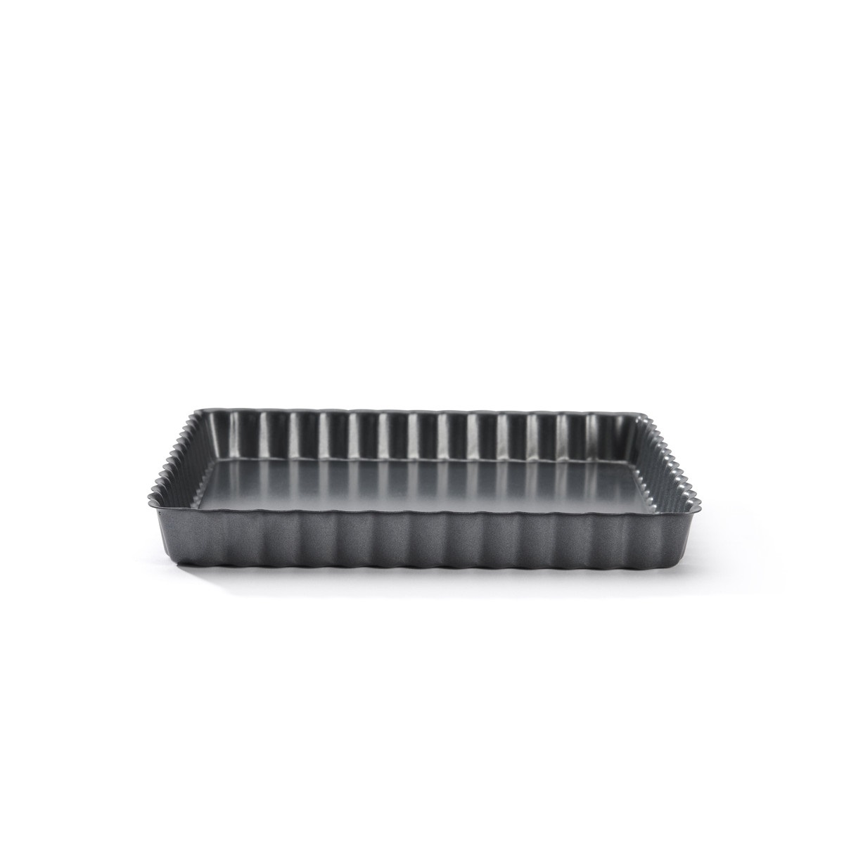 DE BUYER Stampo in Acciaio Inox Antiaderente per Torta Quadrata con Fondo Smontabile 23 cm - Grigio/Nero