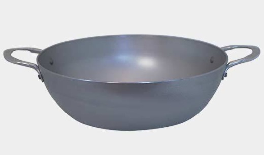 DE BUYER Padella a Due Manici in Ferro Battuto Ø 32 cm - Robusta e Durevole, Adatta per Tutti i Piani Cottura