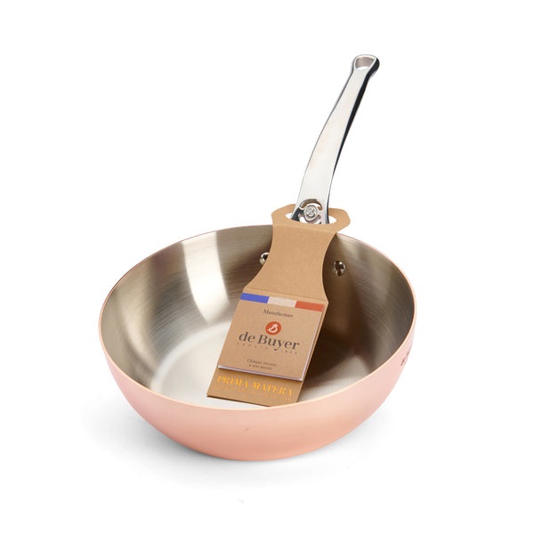 De Buyer Prima Matera - Padella per Induzione Ø 24 cm in Rame Massiccio, Elegante Design Made in France