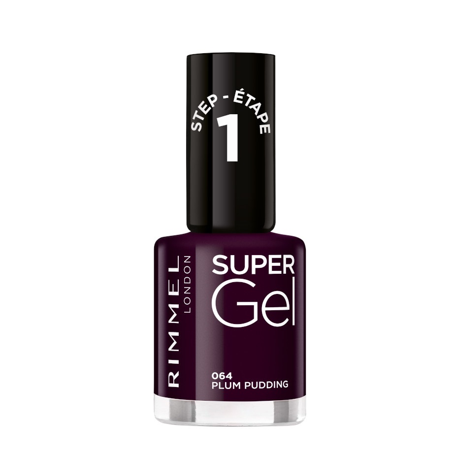Rimmel Super Gel Smalto per Unghie 064 Plum Pudding 12 ml - Effetto Gel a Lunga Tenuta Fino a 14 Giorni, Senza Lampada UV