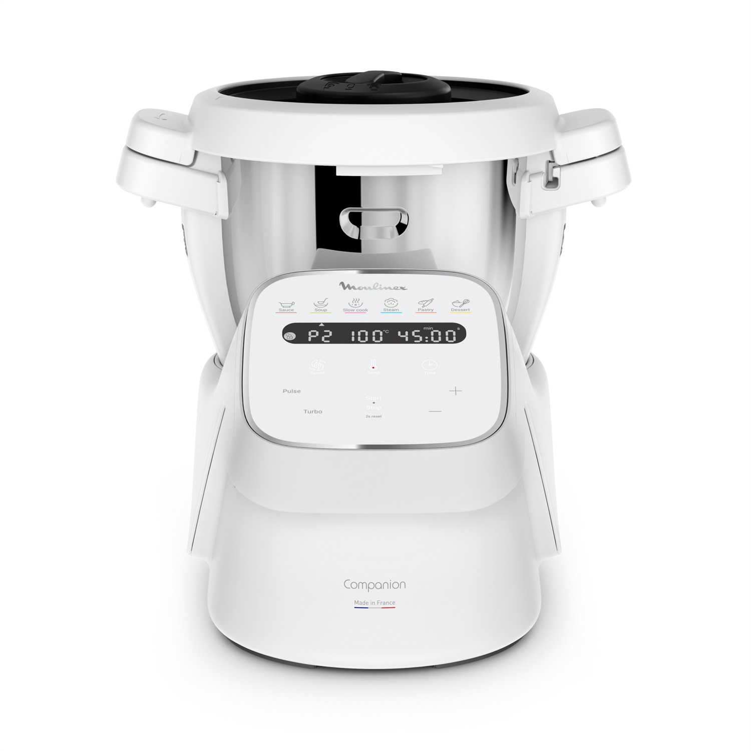 Moulinex Companion Robot Da Cucina Multifunzione con Funzione Cottura, 1550 W, Capacità 4,5 L, 12 Programmi Automatici, Bianco